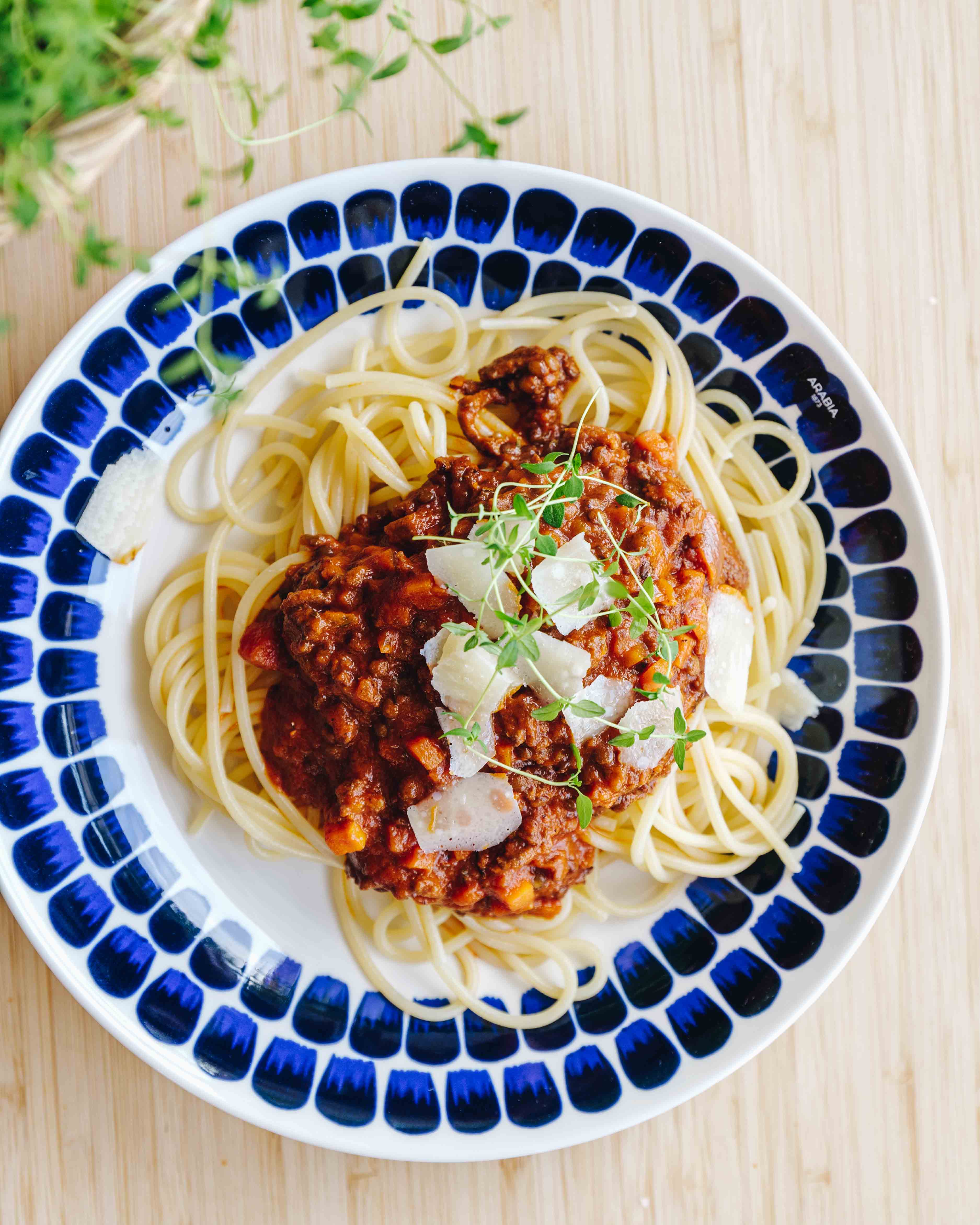 Kødsovs med linser – Spaghetti Bolognese